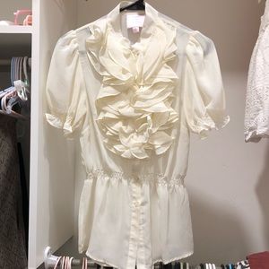 Women’s cream blouse. Beautiful delicate sz Med
